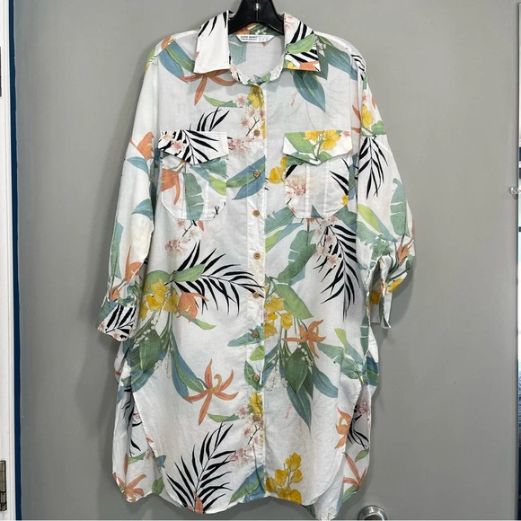Zara Basics Long Button Down Casual shirt - Picture 1 of 9